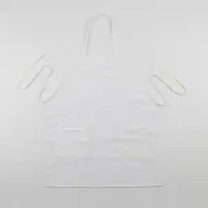 Essentials™ - 3-Pocket Bib Apron - 100% Polyester - 31" x 26", white