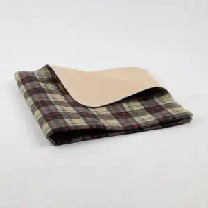 PlaidUP - Incontinence Pad - 50% Cotton / 50% Polyester Face - 95% Polyester / 5% Rayon Soaker - 100% Polyester Barrier - 34" x 36", multi-color-plaid-face-green-barrier